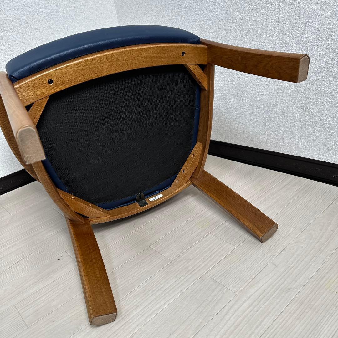 展示品 浜本工芸 HAMAMOTO アームチェア ダイニンチェア レザー※i1※