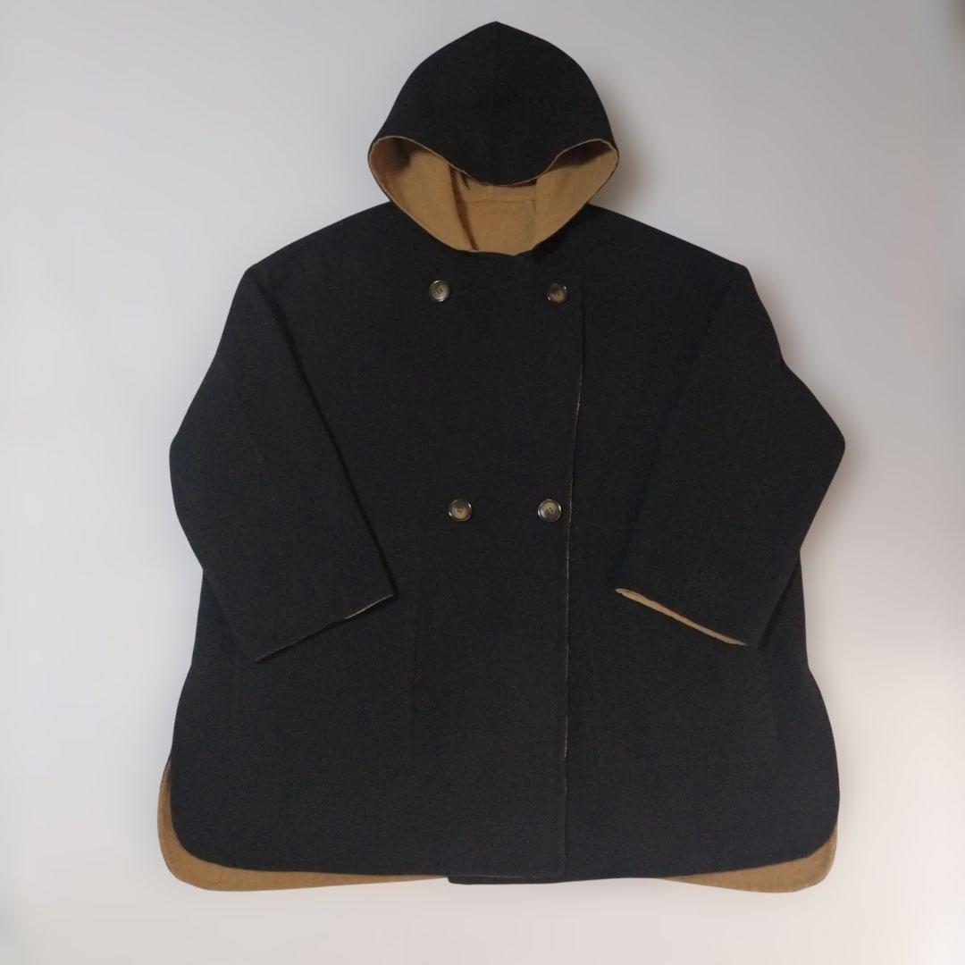 美品☆SHIPS any: リバー フーディー ポンチョ ハーフ コート