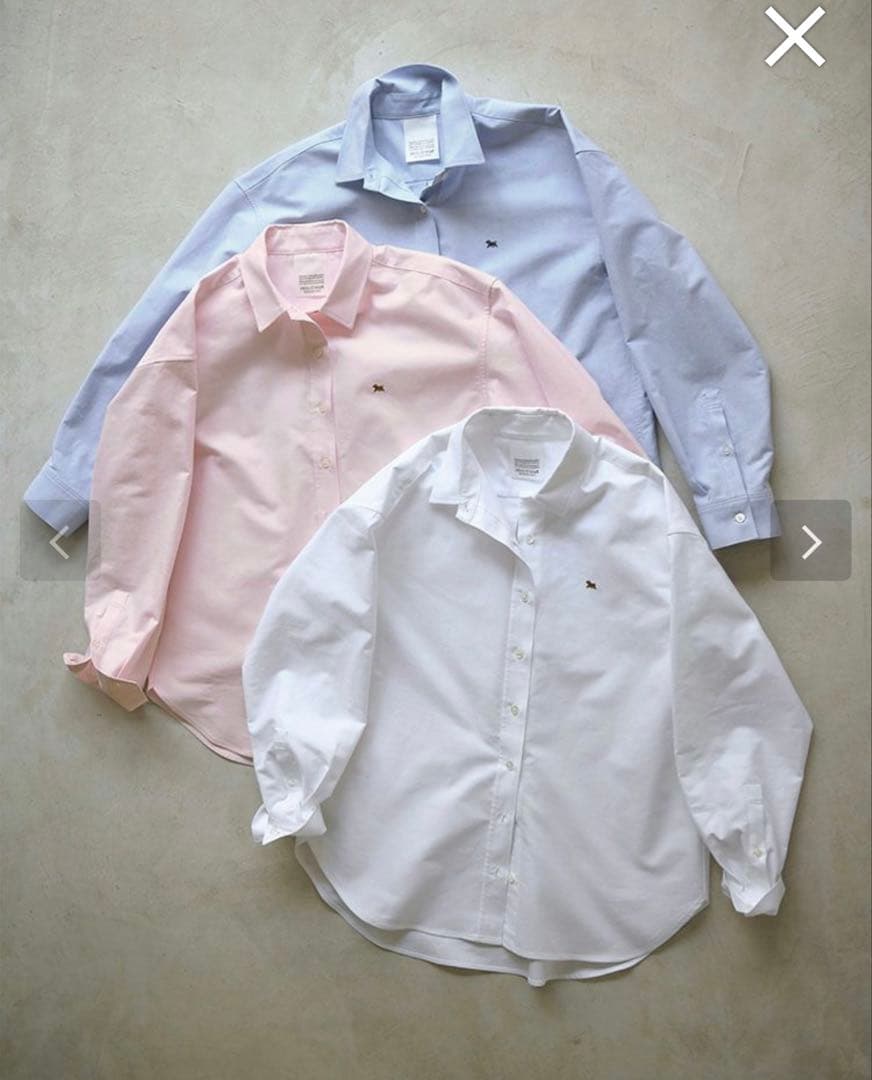 もみちゃん✨2025年 HUG Ō WäR 刺繍入りオックスオーバーシャツ