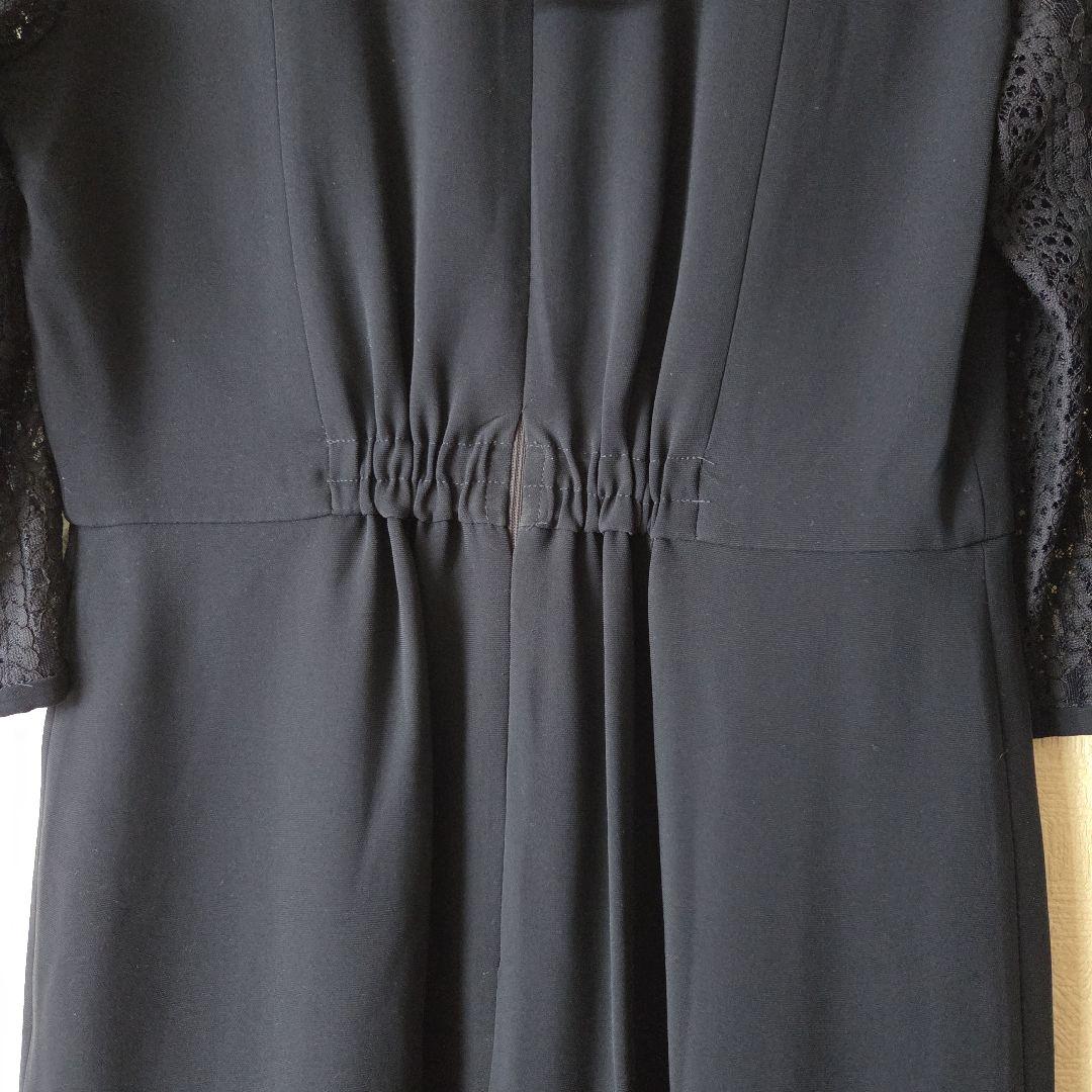 23区☆ワンピース ネイビー レース袖 パーティードレス セレモニー 40