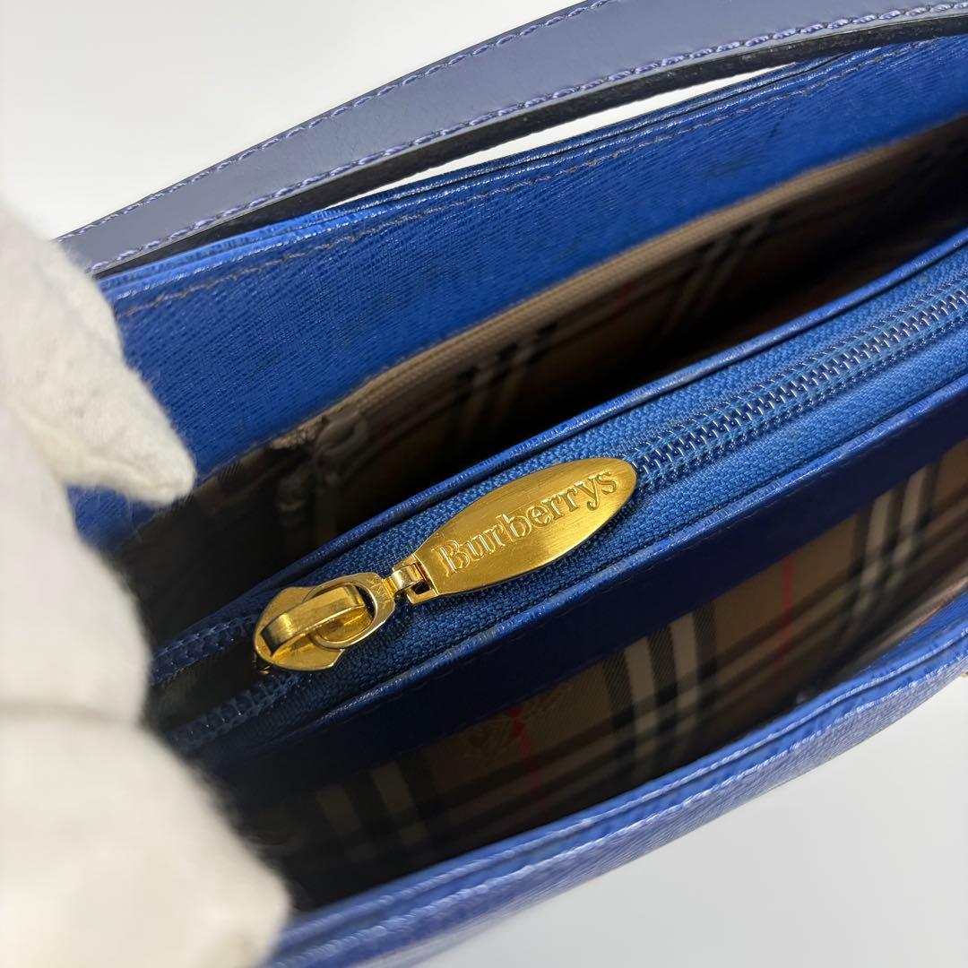 【希少カラー】BURBERRY ワンショルダーバッグ ブルー ノバチェック