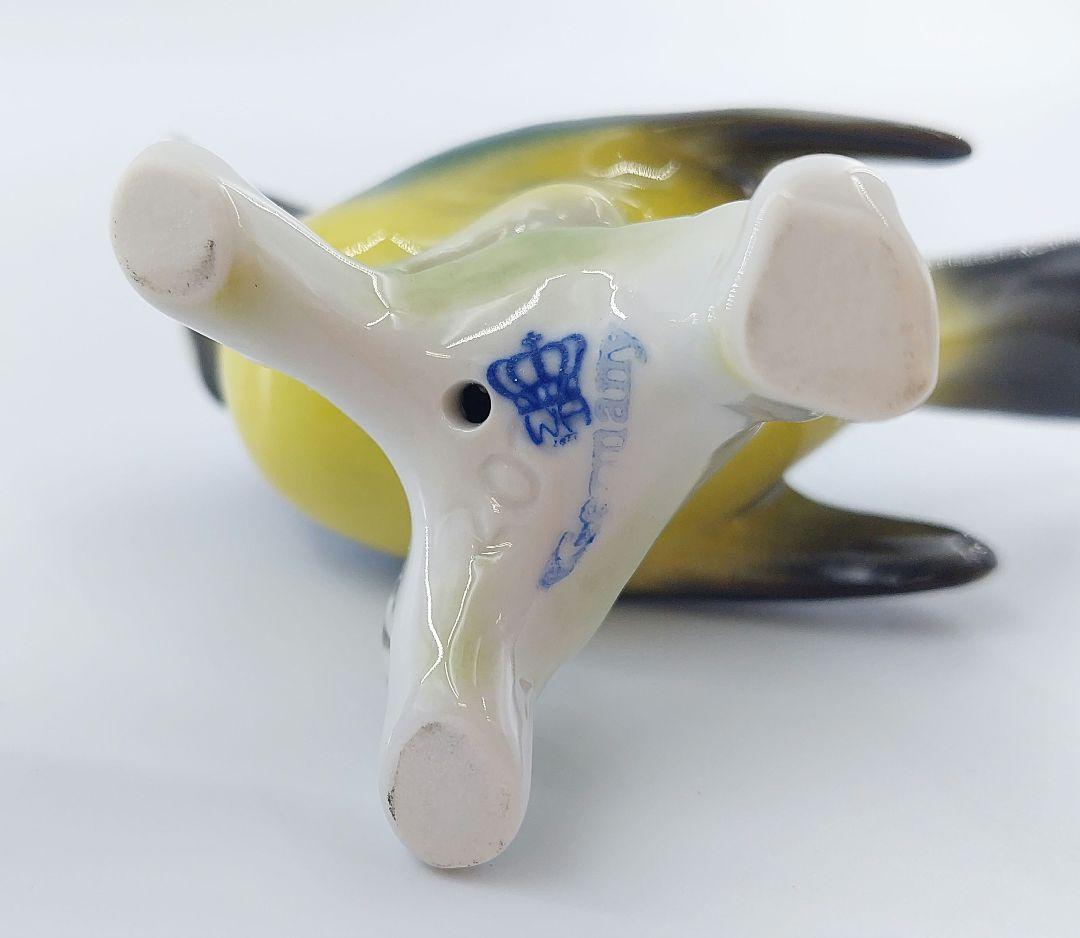 Wagner&Apel ワーグナー＆アペル 小鳥とチョウのオブジェ 陶器製 置物