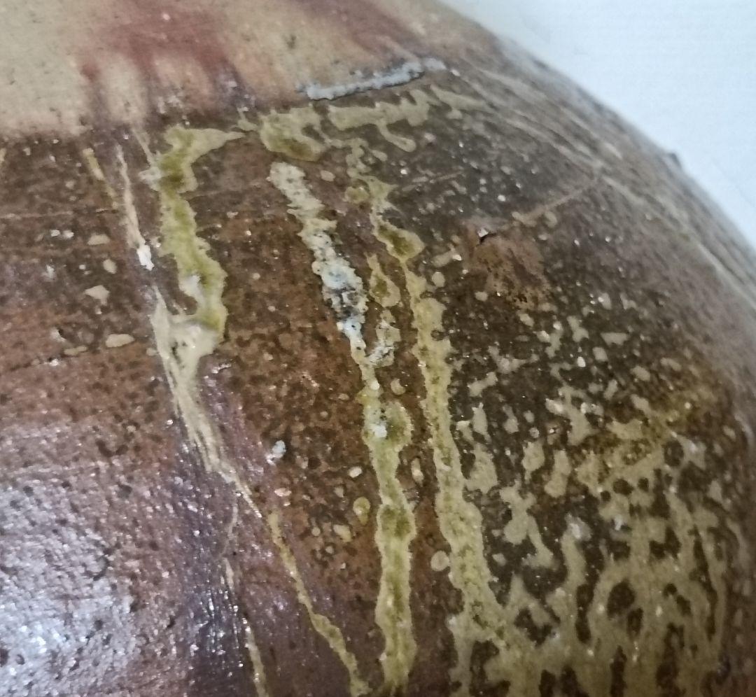 人間国宝　伊勢崎淳作　備前焼　緋襷かぶせ蕪花生　花入