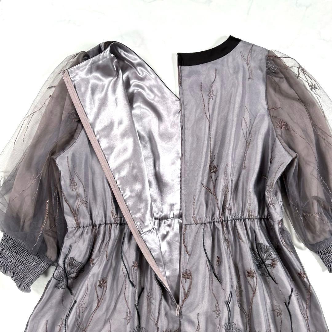 【現行品・大きいサイズ 3L】　カラルス　Vネック刺繍レースワンピースドレス