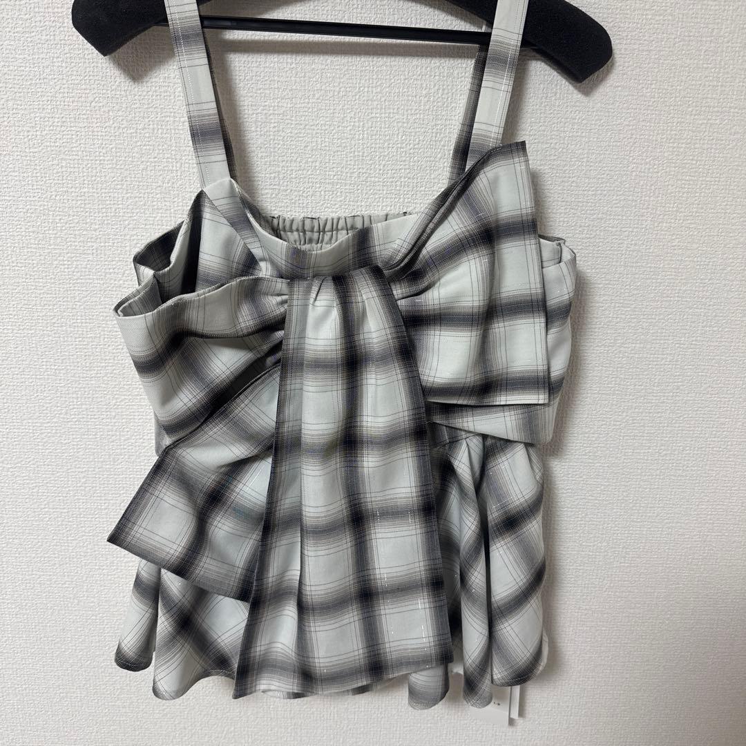 オンブレラメチェックリボンキャミ 01サイズ