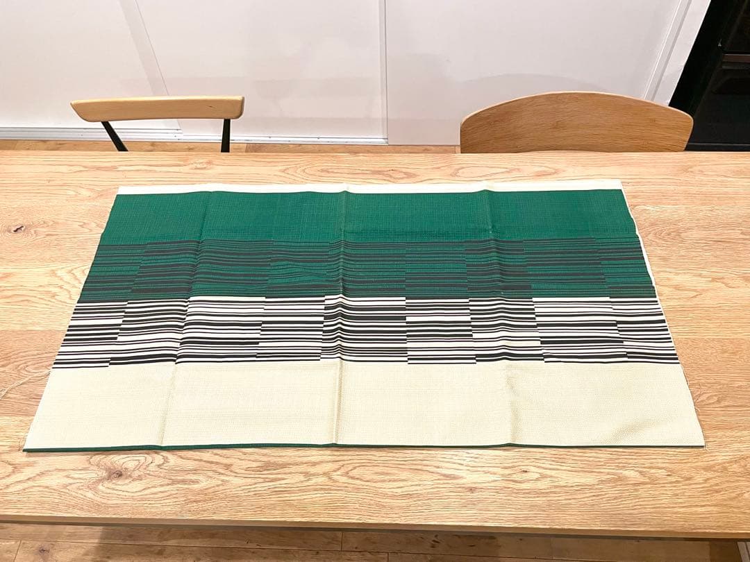 【希少】柳宗理 デザイン ファブリック 生地 グリーン 約110×100