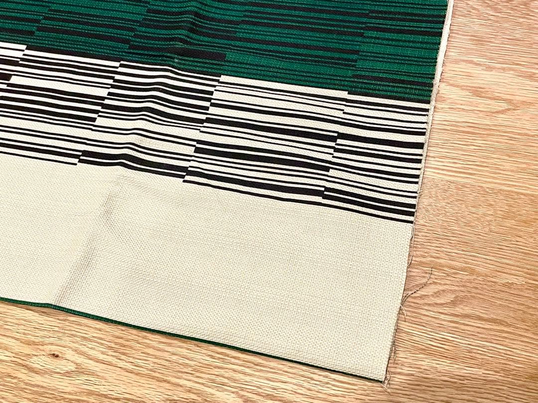 【希少】柳宗理 デザイン ファブリック 生地 グリーン 約110×100