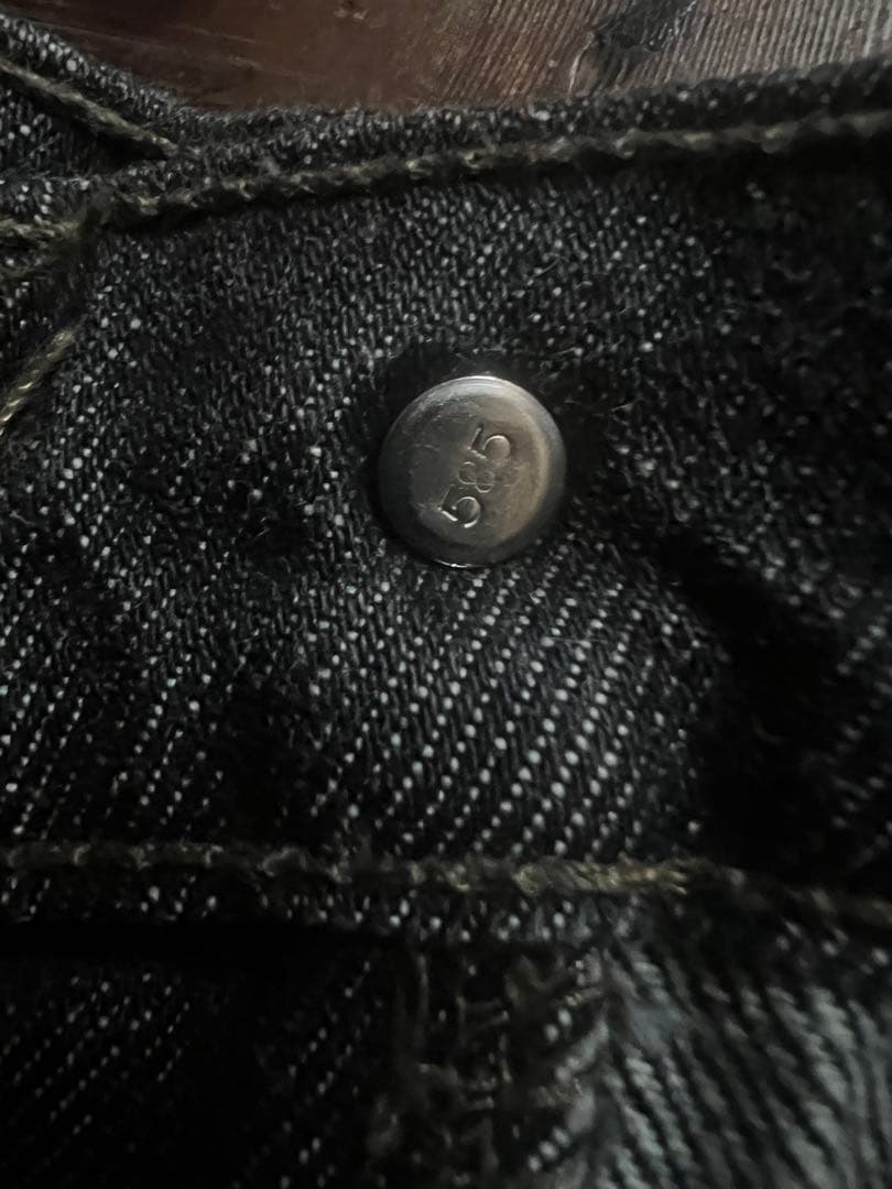 90s levi's 505-0259 先染めブラック　希少鬼ヒゲ　ハチノス