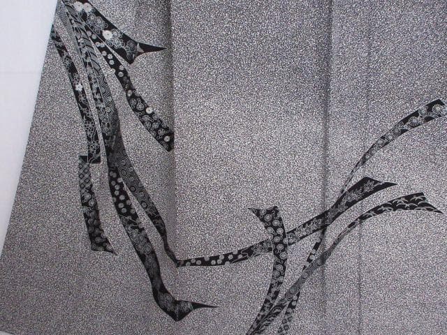 着用少ない！たたき染め＊金彩＊刺繡＊白＆黒＊作家物＊訪問着＊１６１ｃｍ＊裄６５