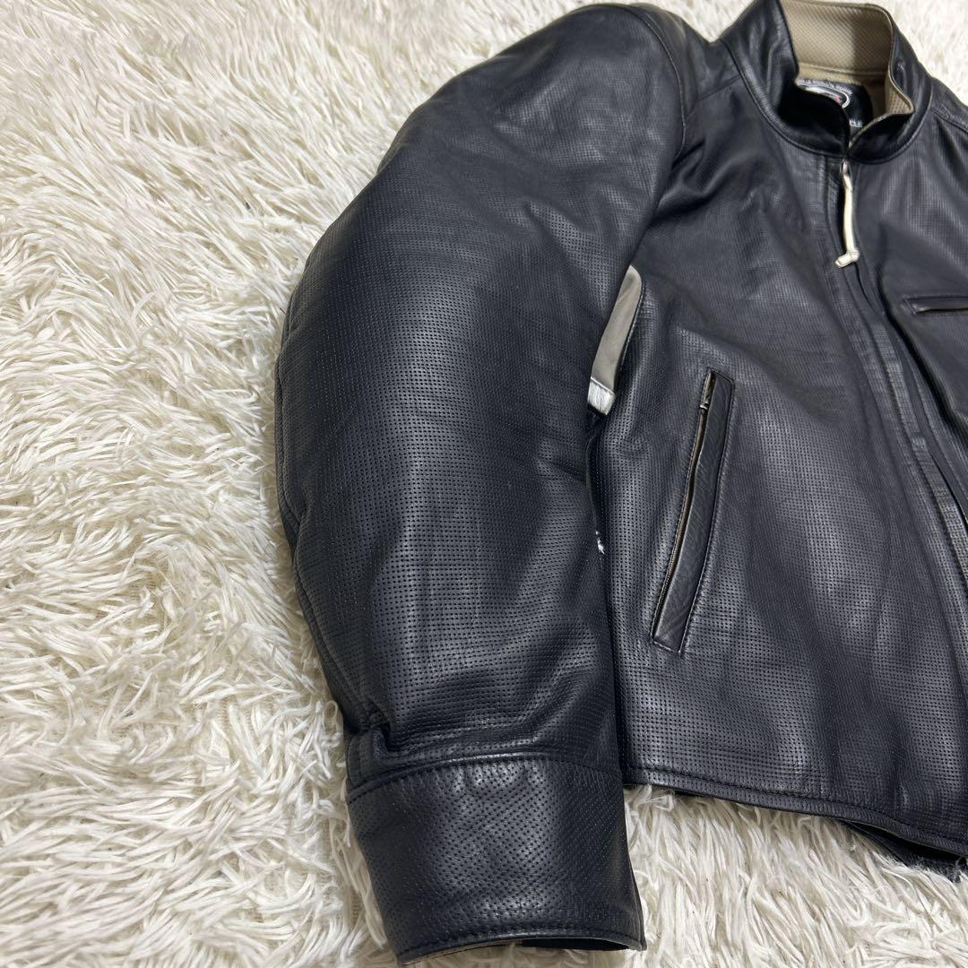 クシタニ ピンホールレザージャケット　ライダース　プロテクター　ブラック　L