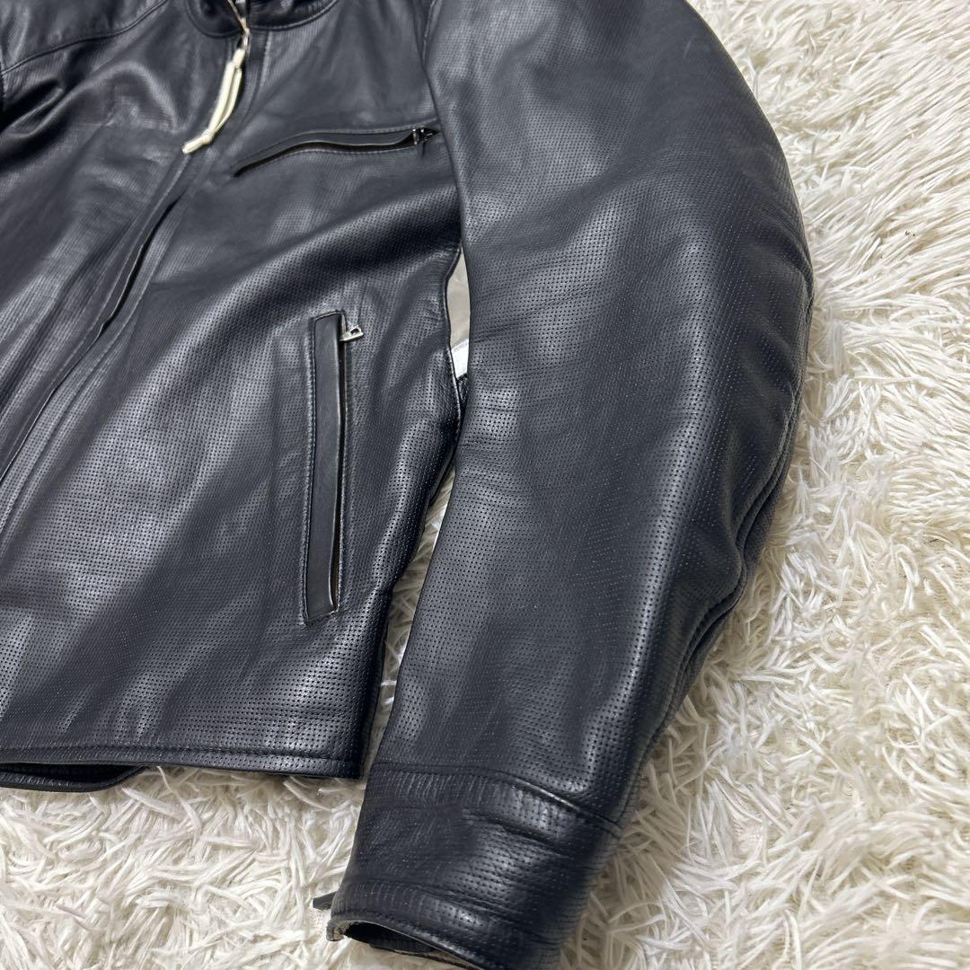 クシタニ ピンホールレザージャケット　ライダース　プロテクター　ブラック　L
