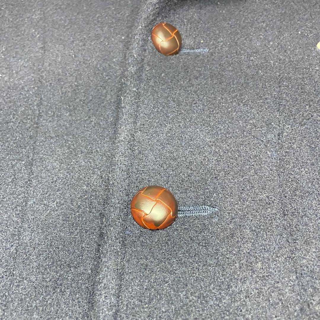 【美品】42 ダントン ウールモッサ コート ジャケット くるみボタン 紺