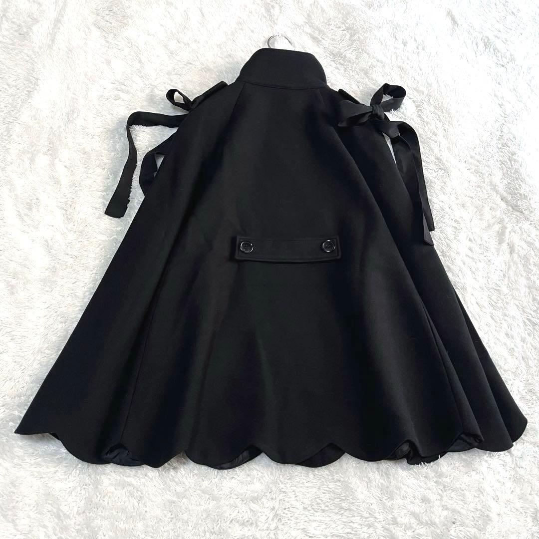 Bibiy. MELINDA CAPE BLACK リボン付き　ケープコート