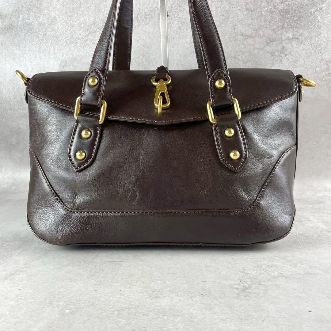 良品✨y2k マークジェイコブス 2way トート ショルダーバッグ レザー 茶