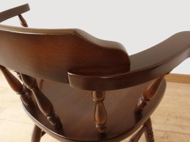 飛騨産業　キツツキ　穂高　アームチェアー③　イス　椅子　 木製　再塗装済ＵＳＥＤ