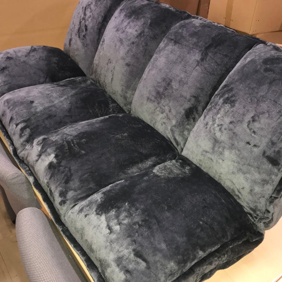 チャコールグレー　HIBEAUTY ソファベッド　2人掛けソファ