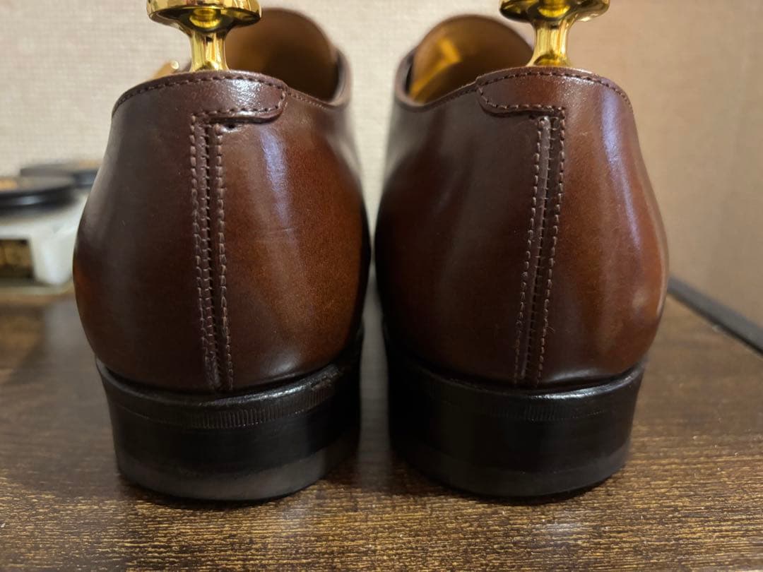 い*～様 三陽山長 源四郎 コードバン ブラウン ダブルモンクストラップ 6.5