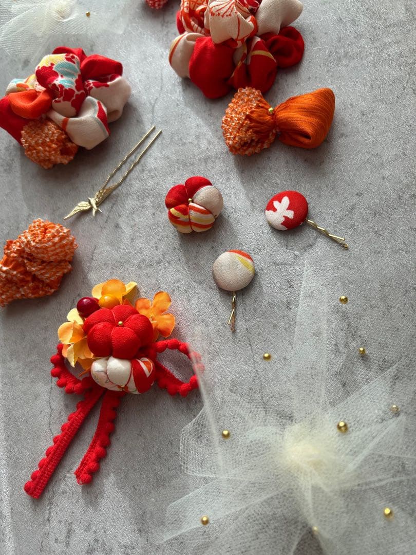 a*i様 七五三　七五三髪飾り　ヘッドドレス　着物髪飾り　リメイク髪飾り　053