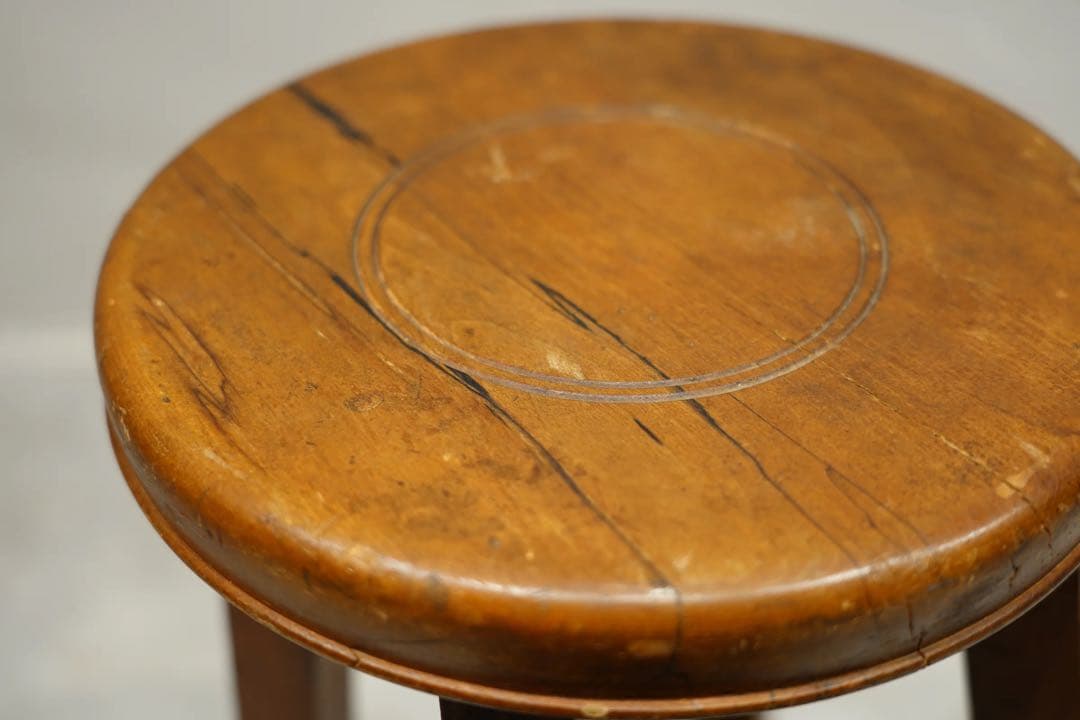 丸スツール　木製　古木　ビンテージ　昭和レトロ