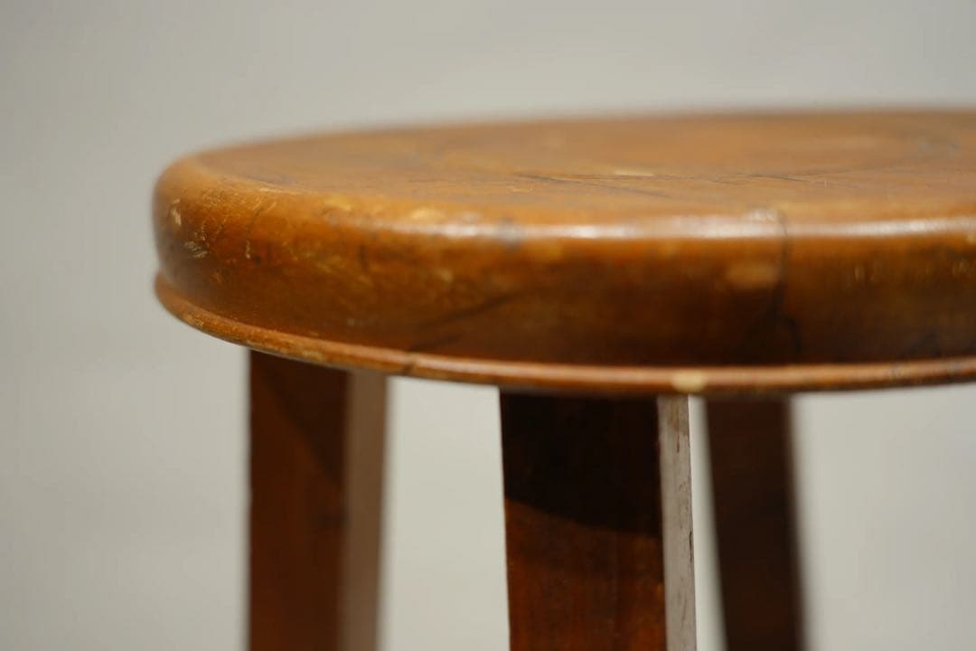 丸スツール　木製　古木　ビンテージ　昭和レトロ