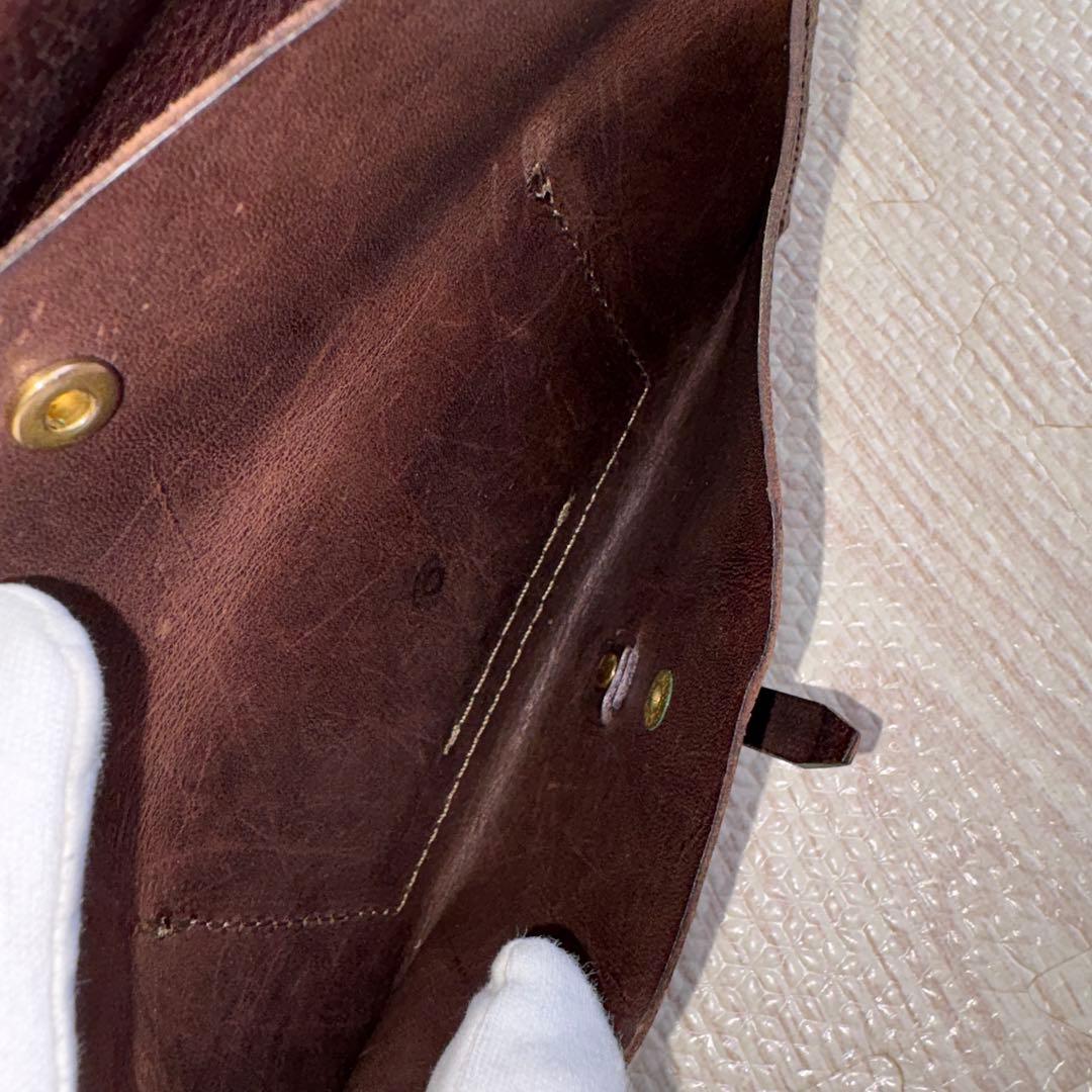 極美品 オルガン organ 一本ベルトの長財布 gs-12 カスターニョ色