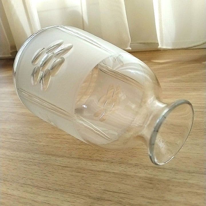 紋様入りガラス徳利 明治期 レア美品 和ガラス レトロ ウランガラス 貴重