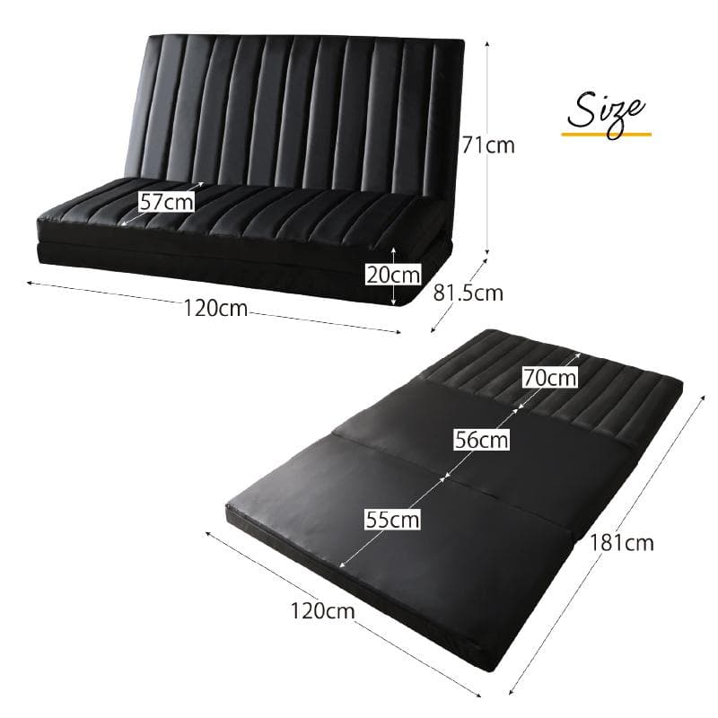 大人気！！3WAYで使えるソファ【ソファ　カウチ　ベッド】【ネイビー】 1