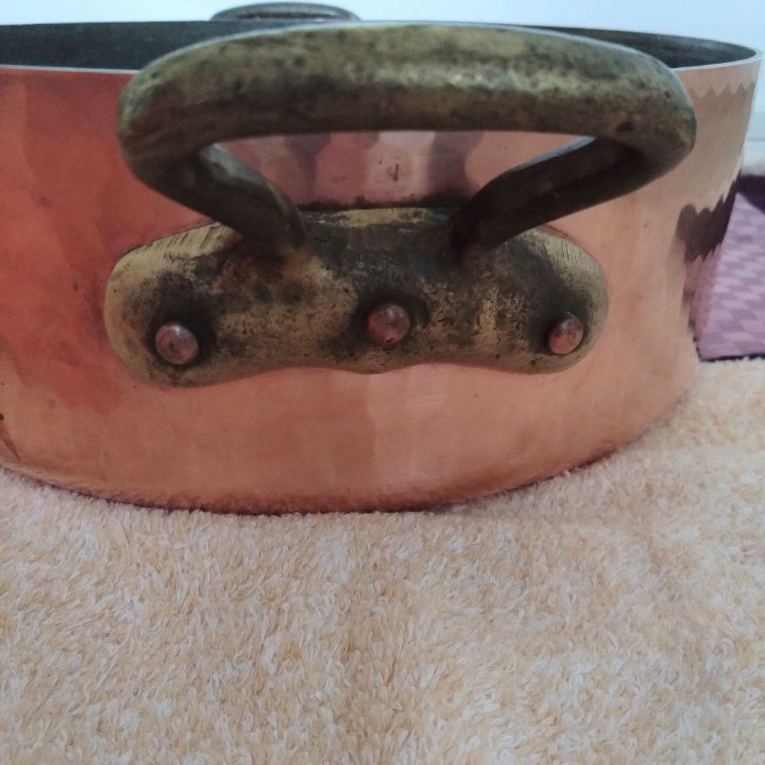 マトファー 銅製 打ち出し 鎚目 両手鍋 直径約28.5cm 板厚3mm