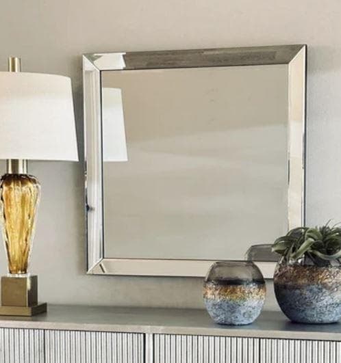 ミラー ミラーフレーム シルバー モダン 80X80 XR-3560-7070