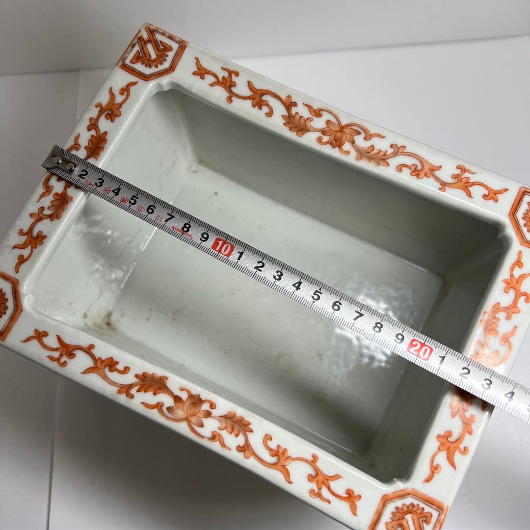 中国清時代　大清咸豊年製　粉彩花蝶図鉢　幅約24㎝　東Y7-1029☆2Fトトチ