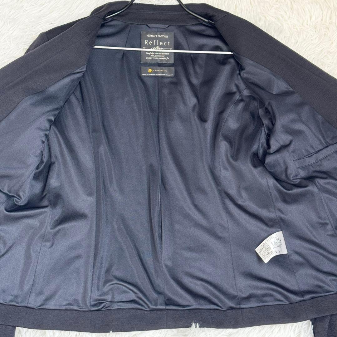Reflect大きいサイズ ウール混生地 匠ジャケット 黒