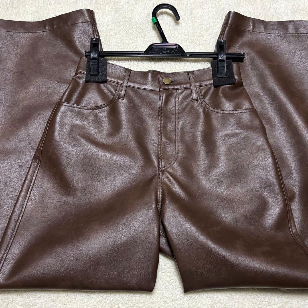MYNE レザーパンツ ブラウン Mサイズ なぐもふうか