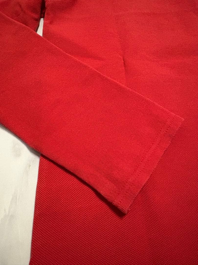 大人もOK バーバリー　キッズ　14Y 赤✖️チェック柄　長袖ポロシャツ