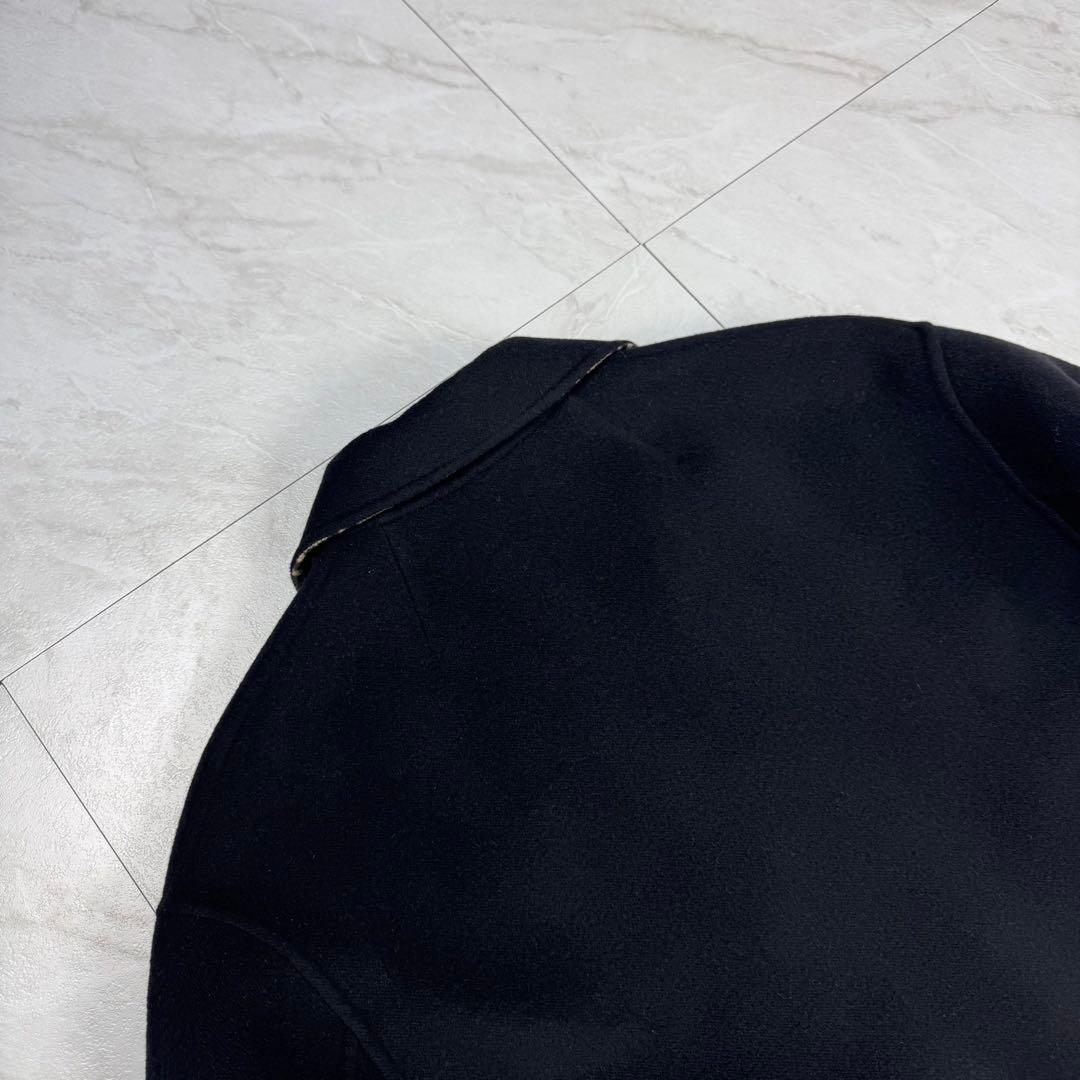 極美品 フェンディ ダブルフェイス ショートコート ウール ズッカ 黒 40