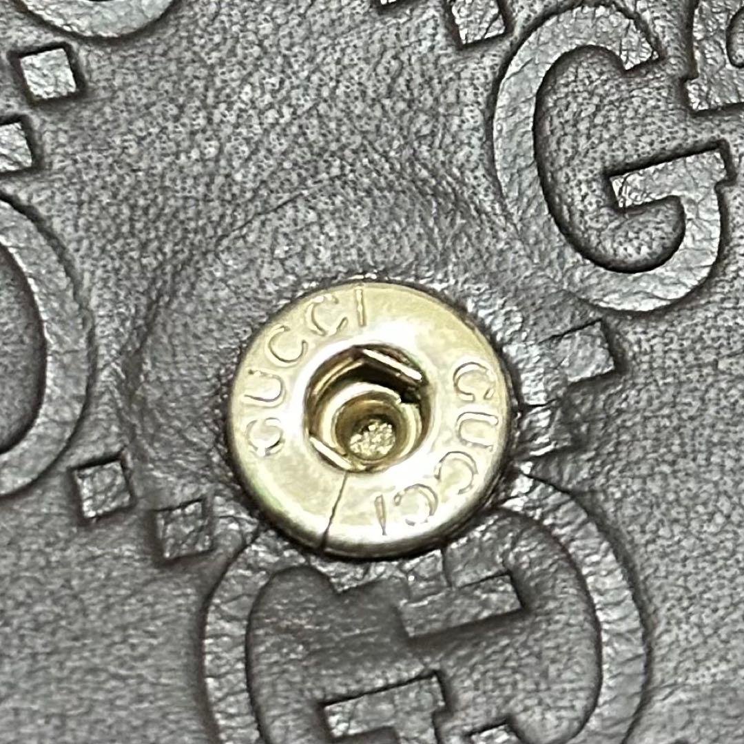 GUCCI グッチ　長財布　メタルロゴ　グッチシマ　ブラウン　GG