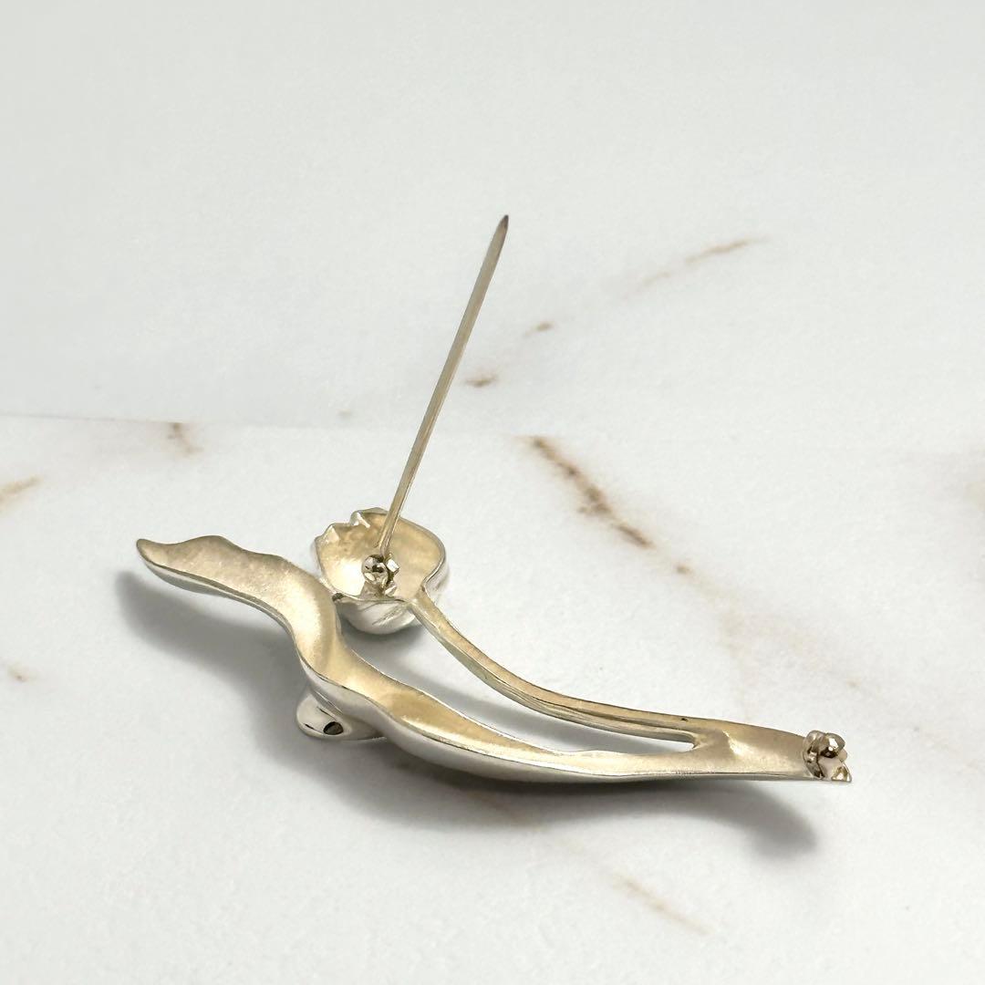 希少　Tiffany　チューリップ　フラワー　シルバー　ブローチ　Ag925