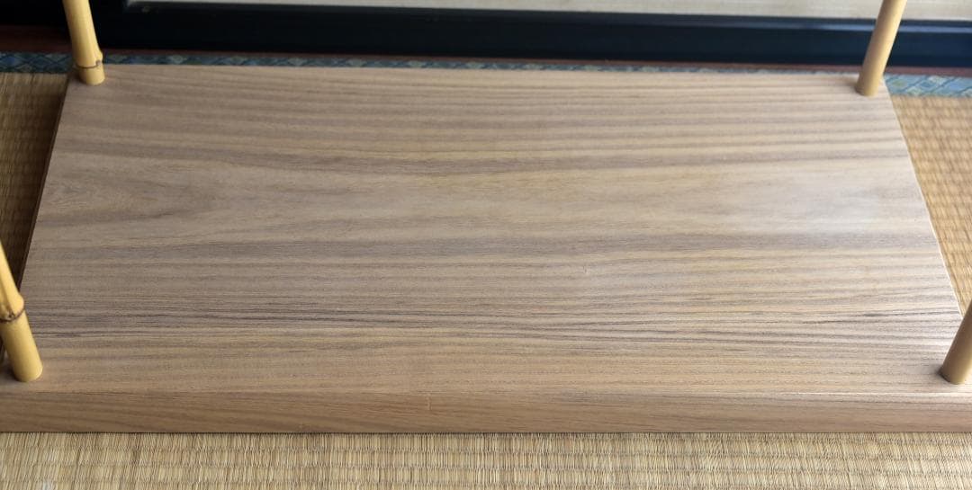 竹台子　桐地　組立式【極上品】飾り棚　お茶道具／共箱