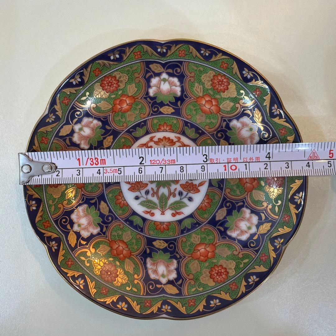 前畑陶器 庫山窯 金襴手 牡丹 銘々皿揃 輪花皿　金彩 古伊万里 色絵 5枚