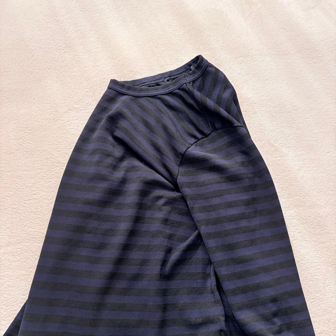 ❁COMME des GARCONSコムコム 製品染めボーダー裾切替カットソー