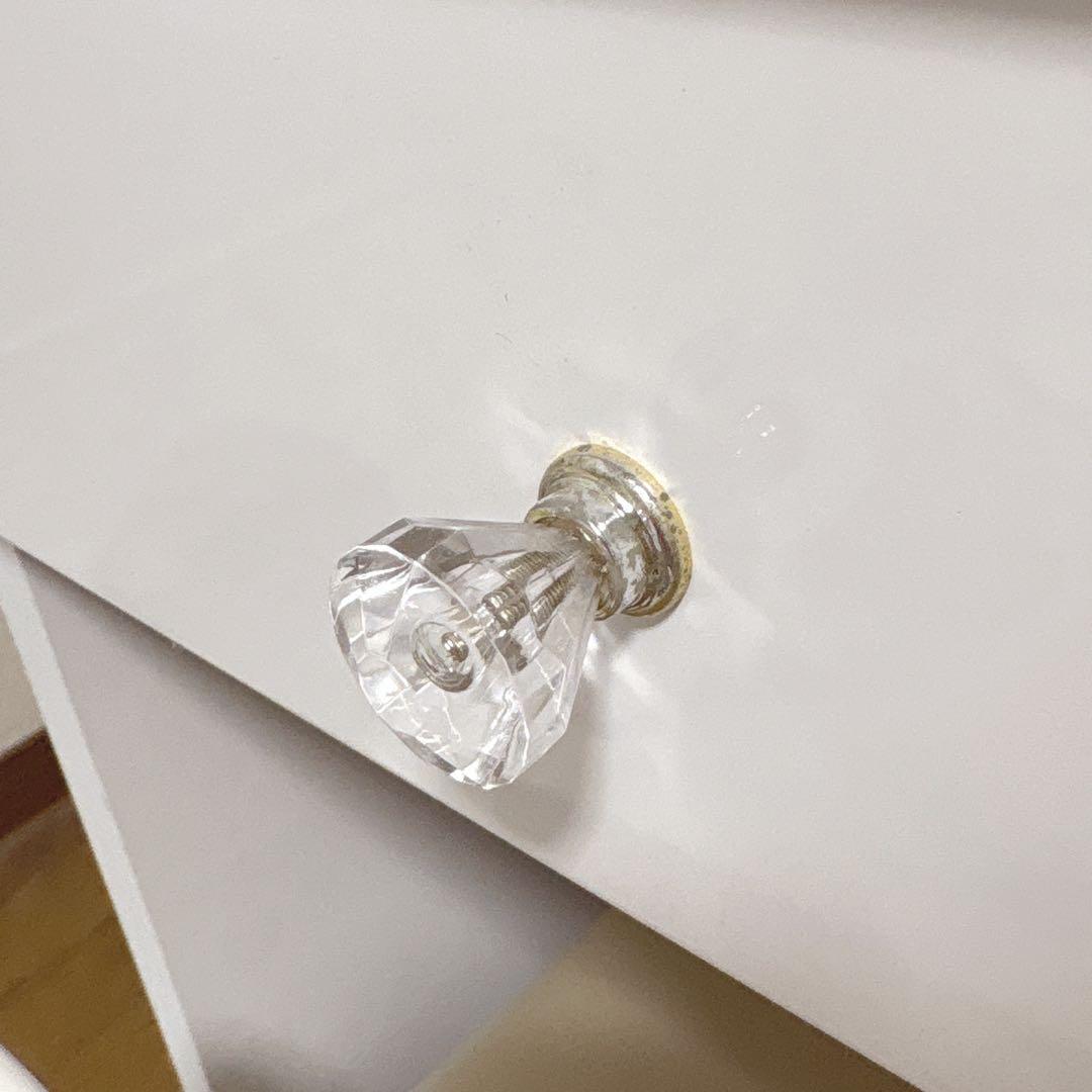 ドレッサー 幅60cm 楽天１位 白 ホワイト クリスタル取手　送料込み