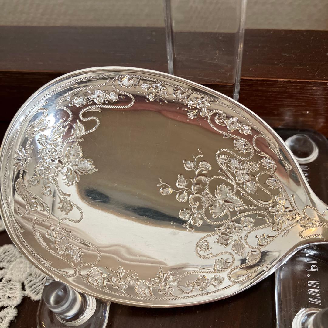 英国アンティーク　純銀　サービングスプーン