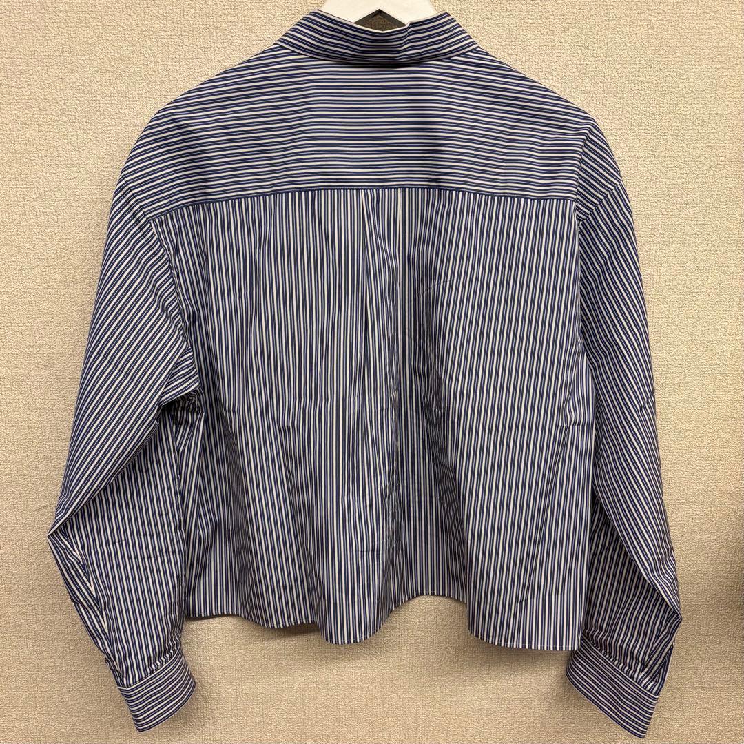 本日限定価格＜6(ROKU)＞コットン ストライプ クロップド シャツ　25aw