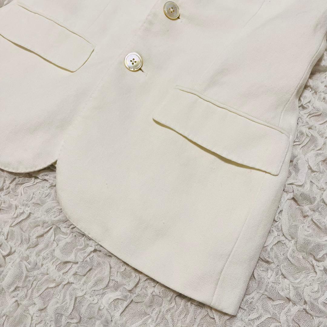 【美品】poloRalphLaurenイタリア製リネン白ジャケット現行タグM
