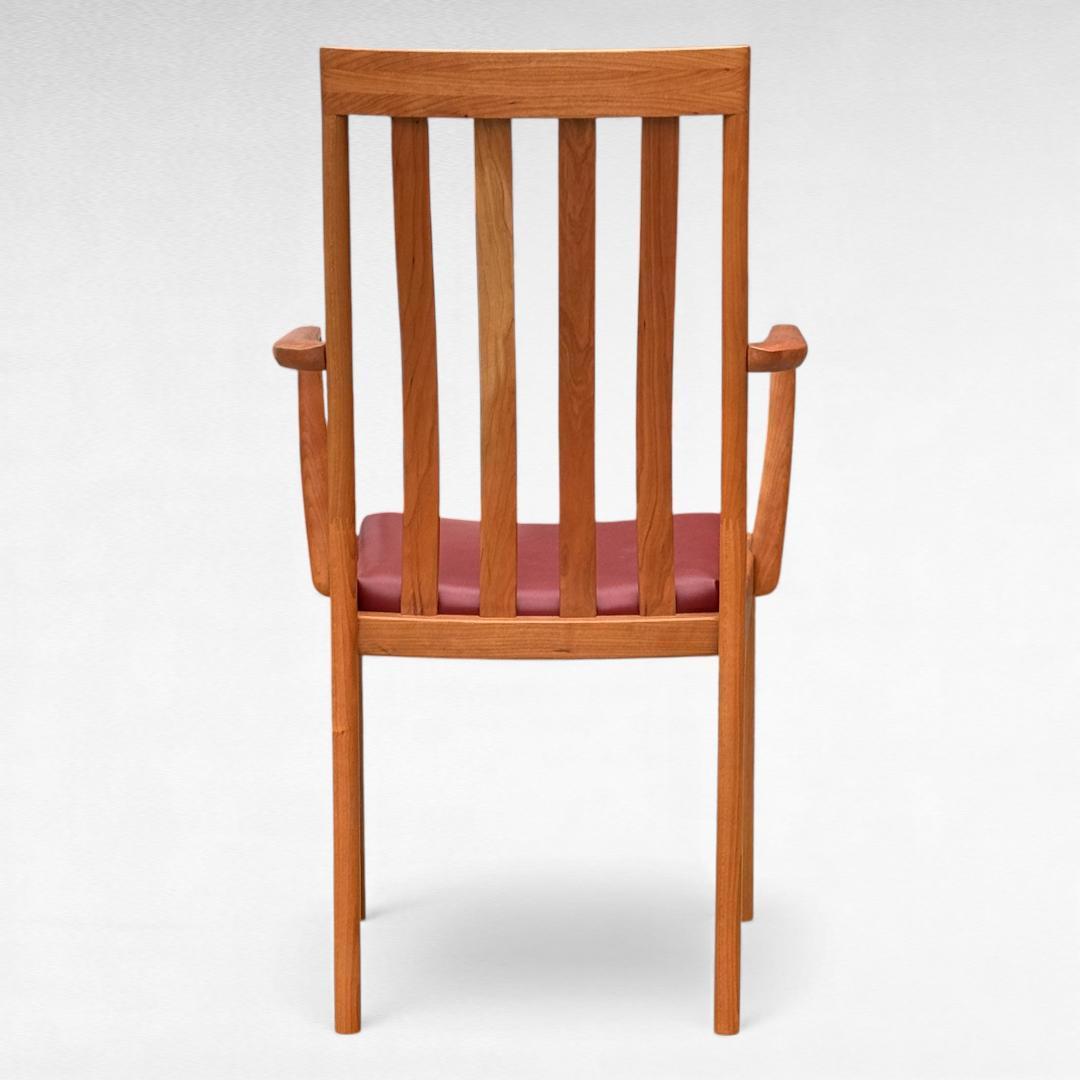 ②美品 ナガノインテリア 高級本革チェア DC322 ブラックチェリー