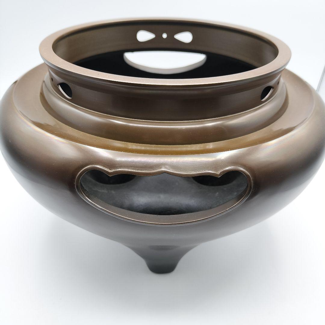 a91 朝鮮風炉　清光 茶道具 古物　釜　風炉釜　切合