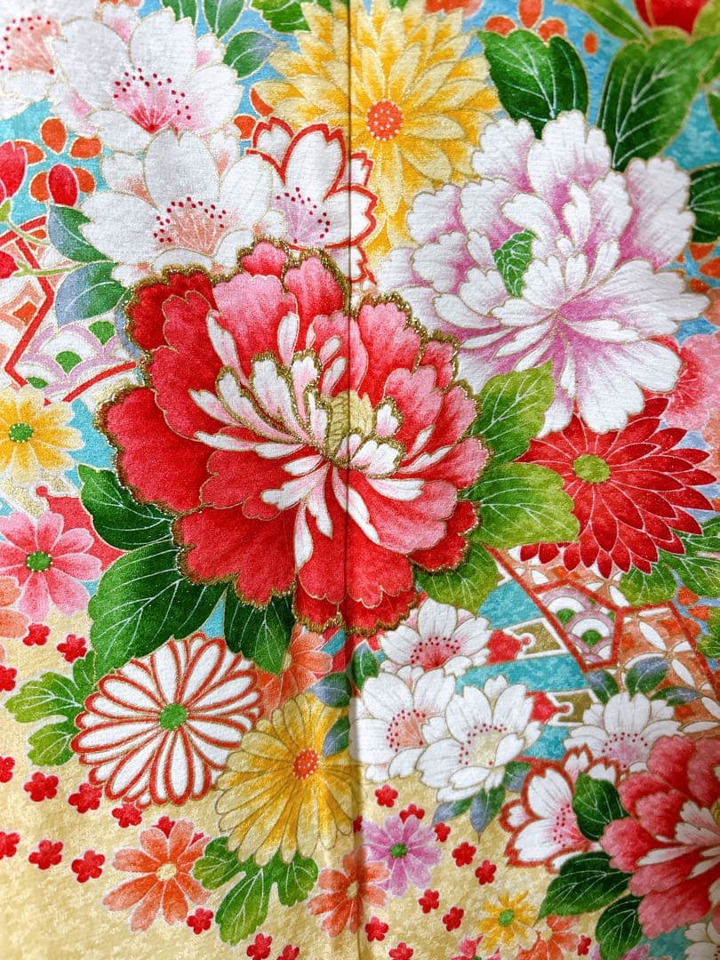 豪華正絹フルセット♡七五三　7歳　女の子　水色　エメラルドグリーン　髪飾り付