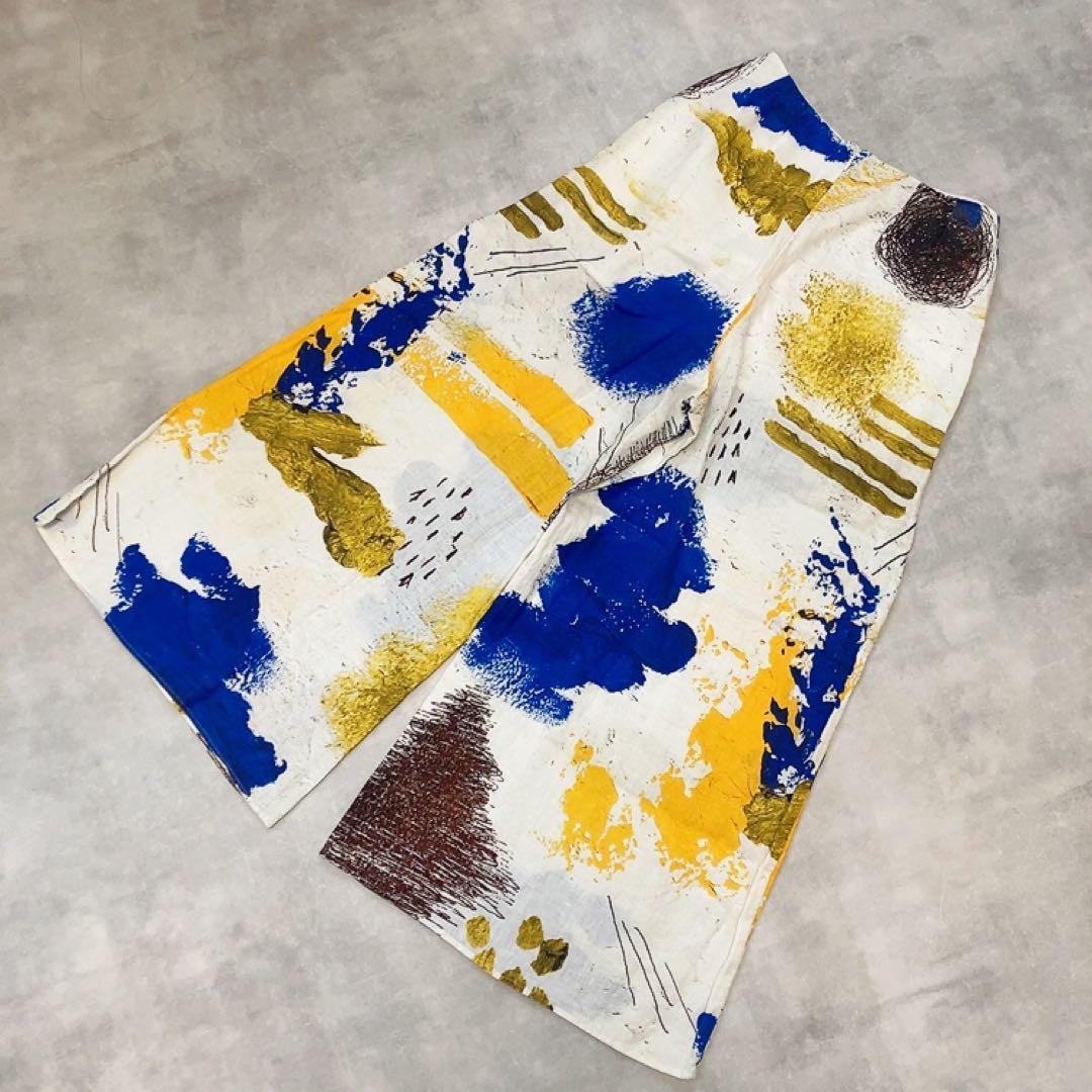 ナゴンスタンス 美品 ペイント ワイドパンツ ビッグシルエット マルチカラー