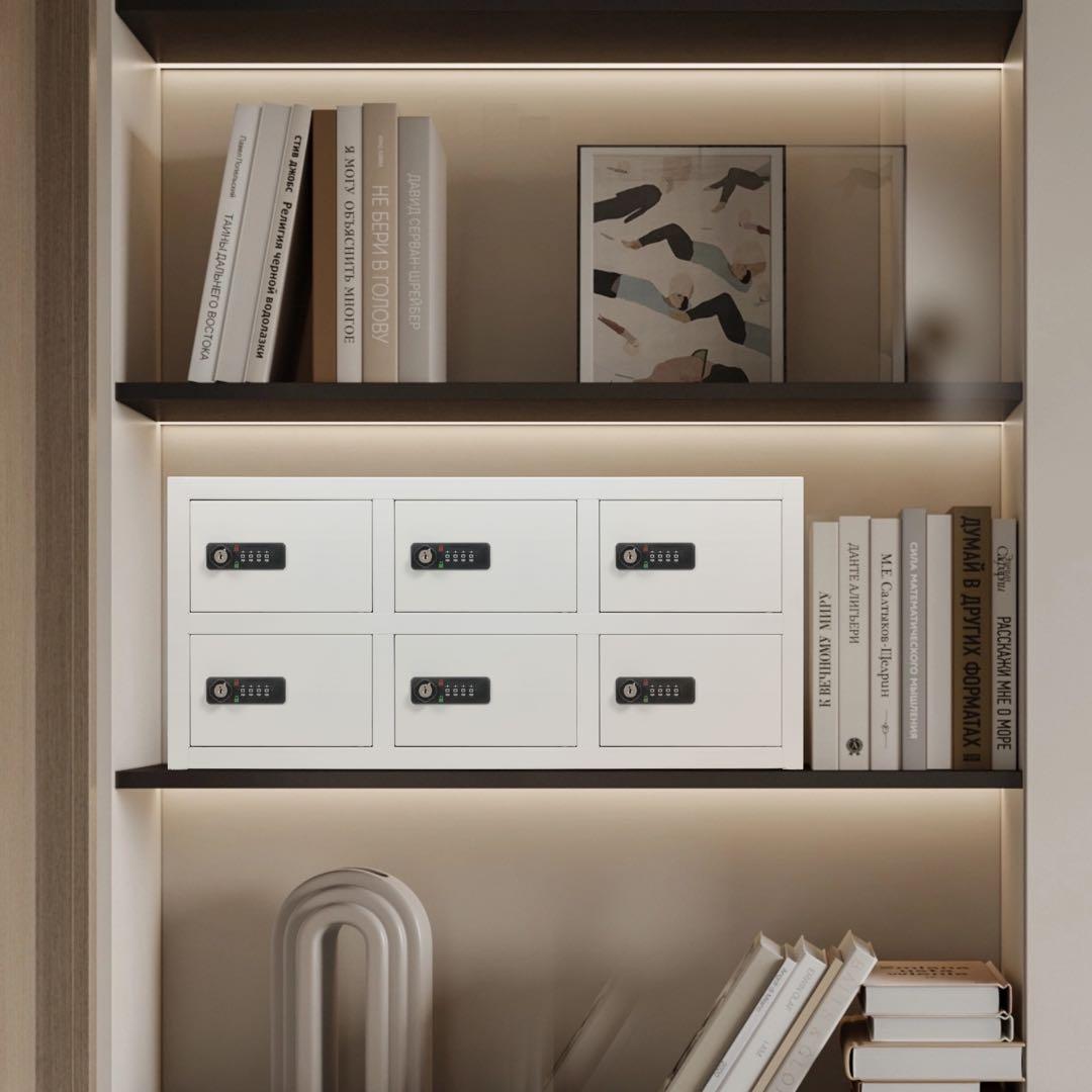 【新品】6人用貴重品ロッカー ダイヤル錠付き 完成品防犯