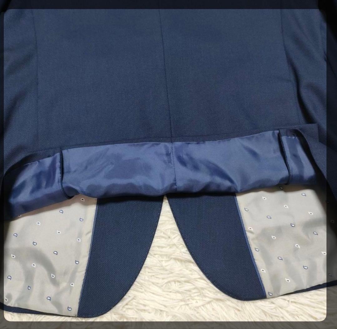 【極美品】未使用級 ZARA ザラ スーツ シングル 2B 総裏地 紺 XL位