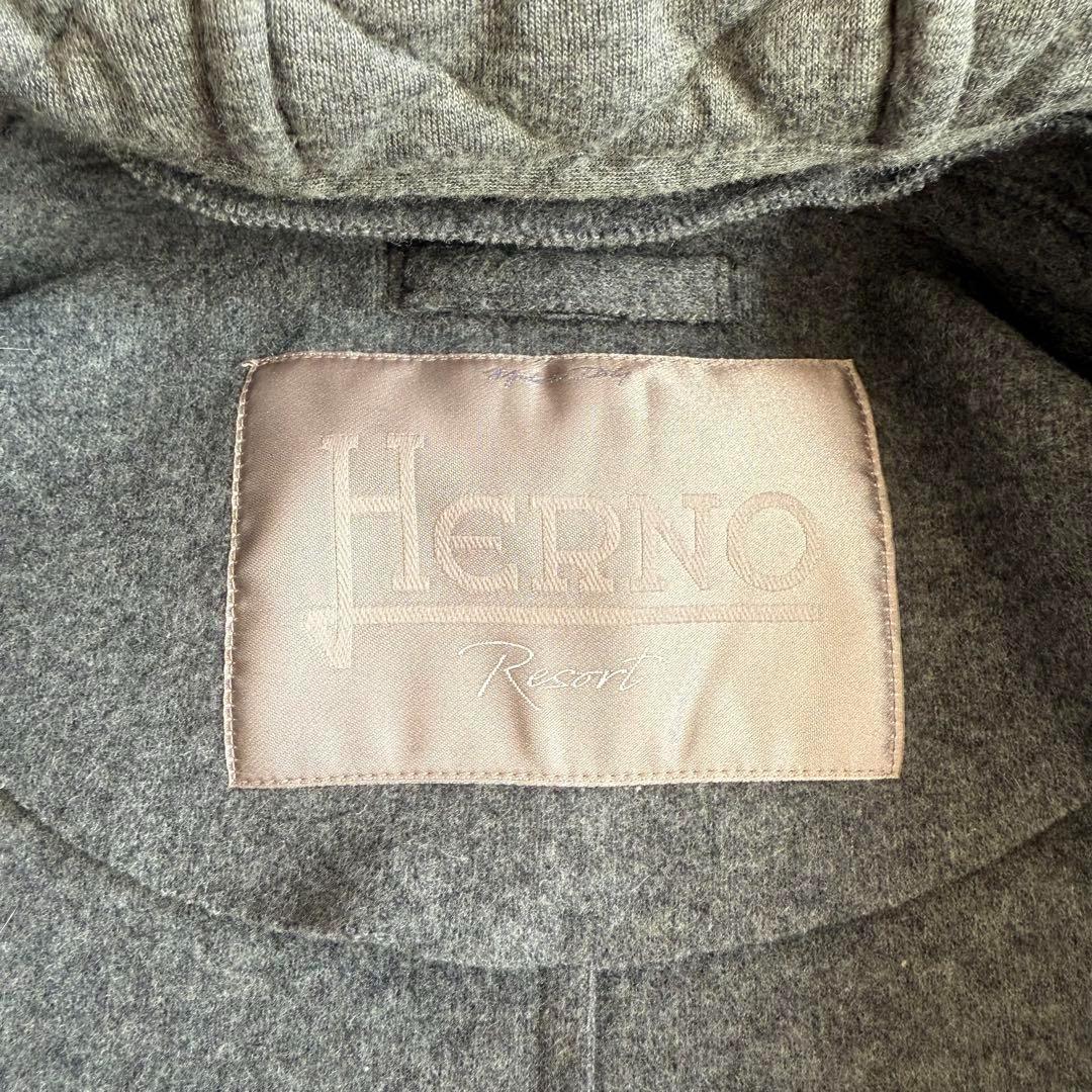 HERNO Resort 縮絨ウールピーコート フード取外し可 2way 48